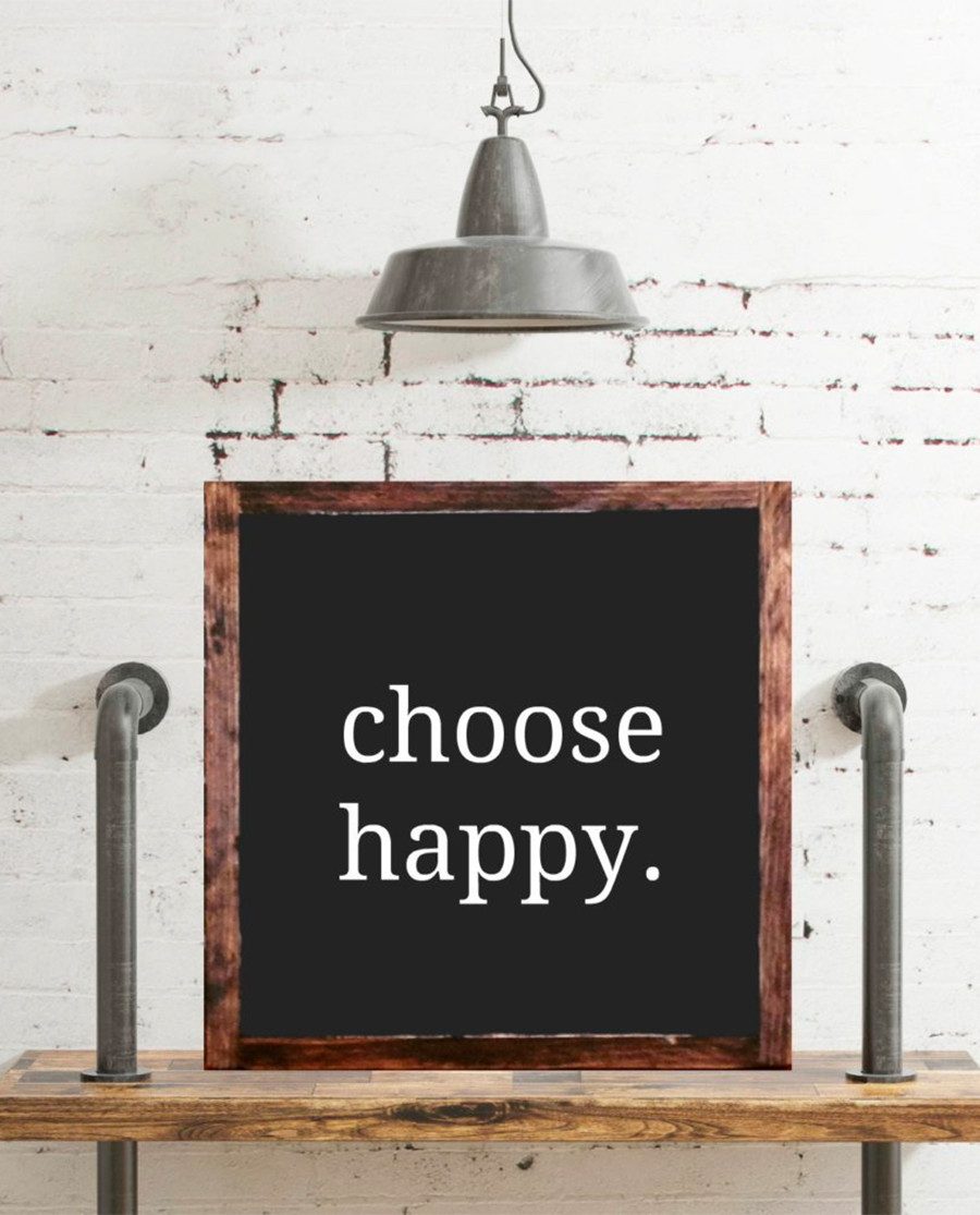 Happy wood sign home decor