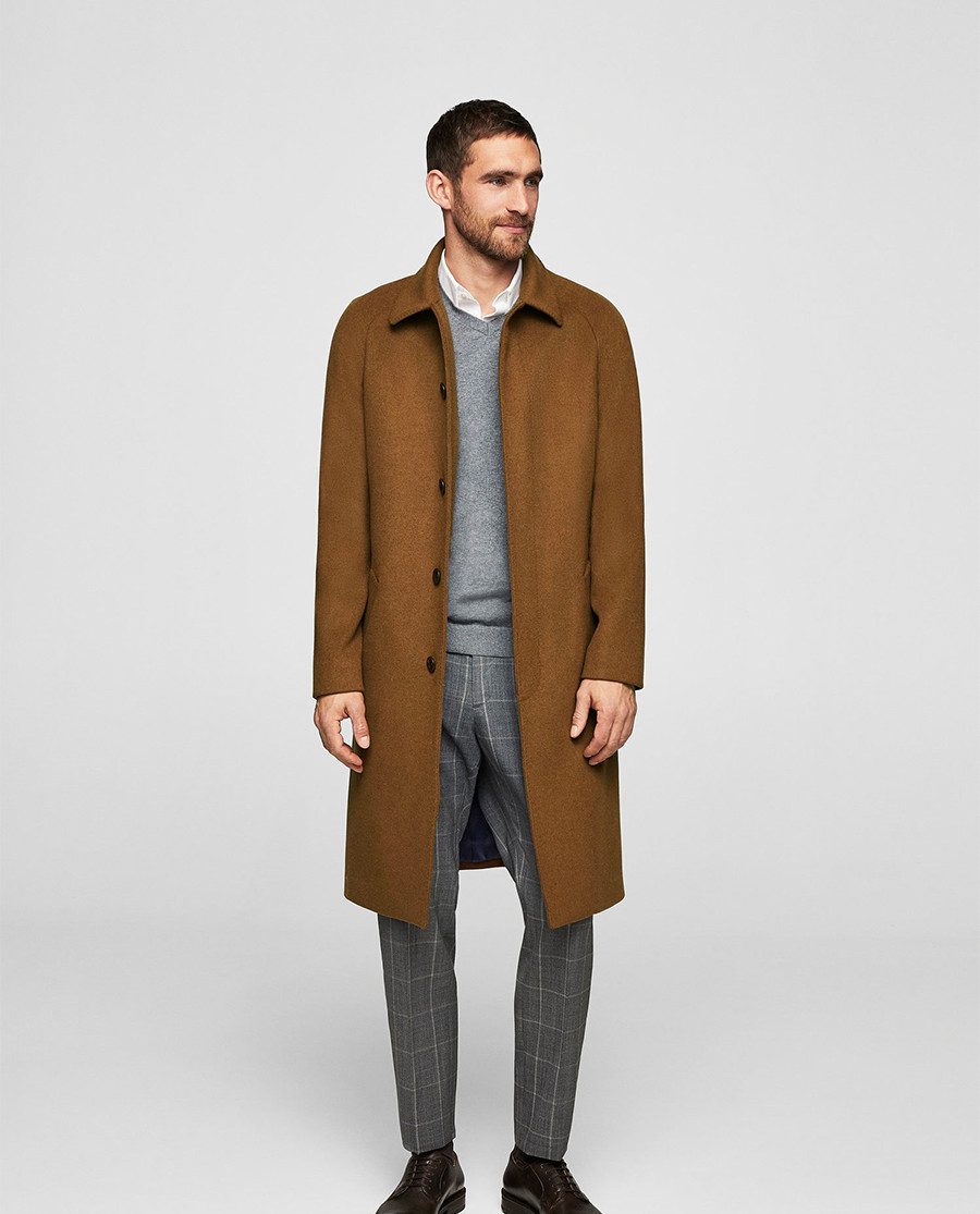 Lapels wool trench